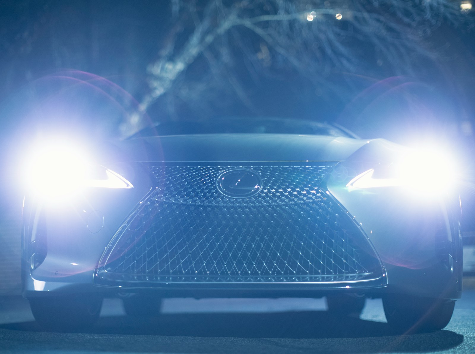 a car that is lit up at night
